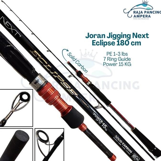 Joran Jigging Next Eclipse 180 Cm Pe 1-3 Lbs Bahan Solid Carbon | Stik Pancing Sambung Bawah Dasaran