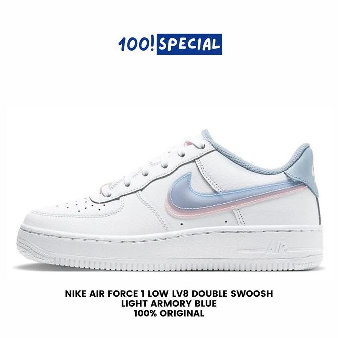 Sale Sepatu Nike Air Force 1 Low Lv8 Double Swoosh Light Armory Blue Bnib