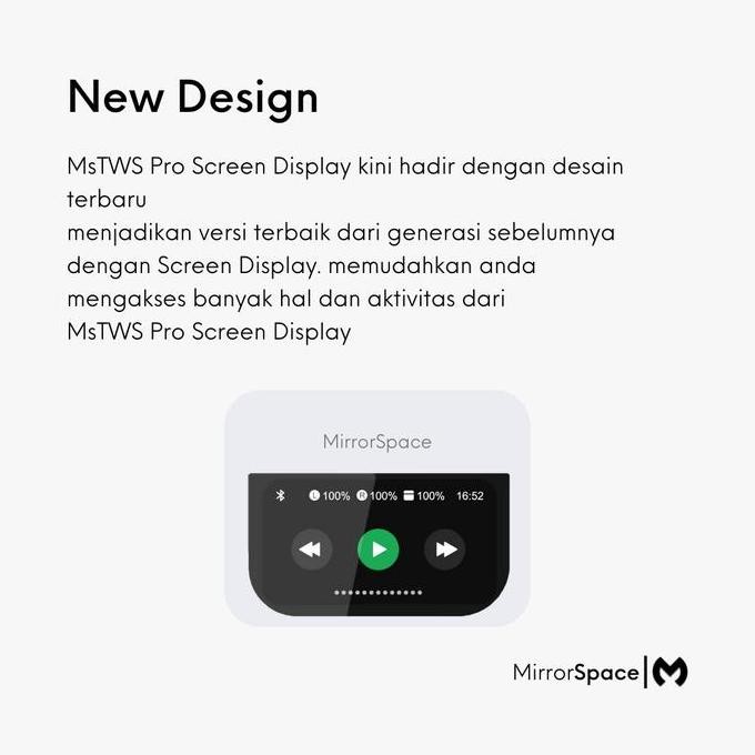 MirrorSpace Pro Screen Display TWS Bluetooth Earphone