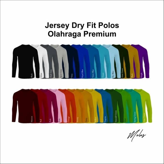 Kaos Polos Dryfit Sport Jersey Lengan Panjang