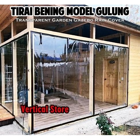 Terlaris Tirai Outdoor Gulung Custom / Krei Bening Gulung Penahan Hujan Meteran SALE