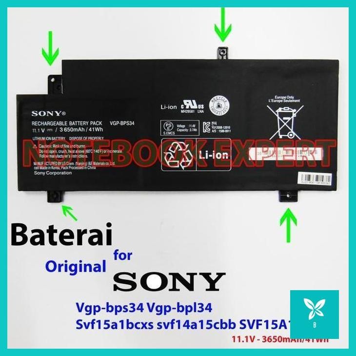 | AHN | Baterai ORIGINAL Sony SVF15 SVF15A1ACXB SVF15A1ACXS (3 CELL) BPS 34