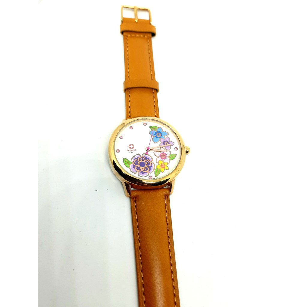 Zegarek Quartz Jam Tangan Wanita Motif Bunga