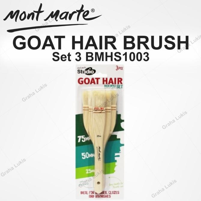 

HARGA DISC - Mont Marte Studio Goat Hair Brush Set 3 BMHS1003