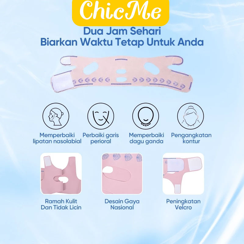 Chicme V-Line 3D V Shape Face Lift Up Belt,Sabuk Pengihil Double Chin,Penirus Pipi Wajah Asli ,Face