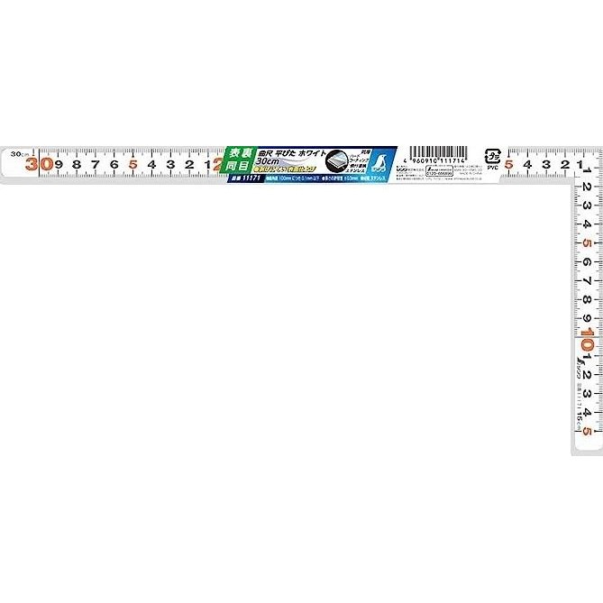 

siap kirim shinwa penggaris siku 30cm rules bend flat pita white 11171