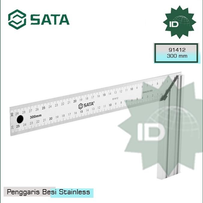

siap kirim penggaris besi 91412 - carpenters squares 300 mm sata tools