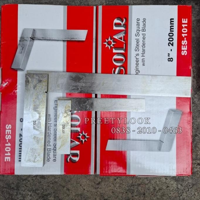 

siap kirim siku mesin 4 inch penggaris baja engineers steel square solar ses-101c