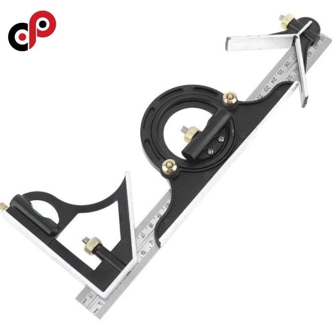 

siap kirim combination square 12" (300mm) | penggaris mistar siku l busur derajat kemiringan sudut kayu waterpas multifungsi