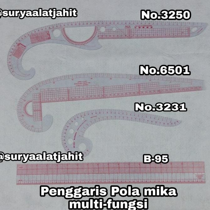 

siap kirim penggaris mika multi-fungsi (1set@4macam 3250-6501-3231-b95)