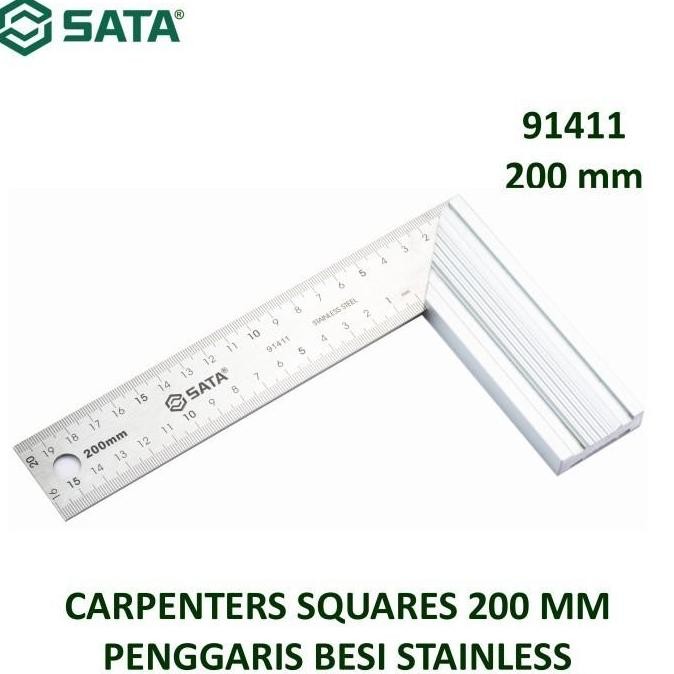 

siap kirim penggaris siku besi 20cm 91411 - carpenters squares 200 mm sata tools