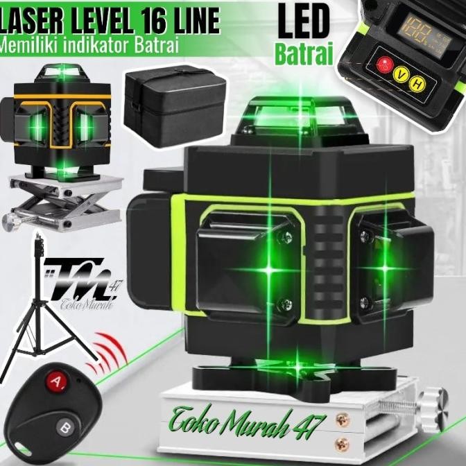 Laser Level 16 Line Set Hilda 4D Remote Tripod Laser Leveling Taffware