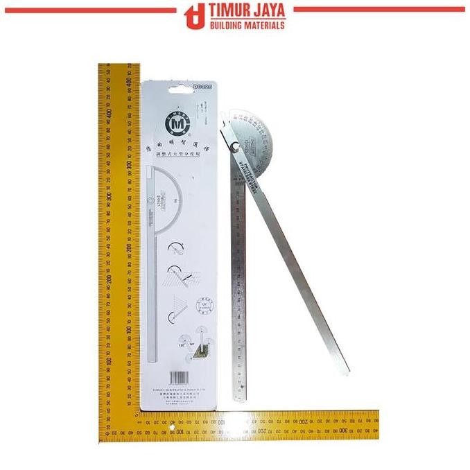 

siap kirim penggaris protractor stainless busur derajat 25 cm half round cmart