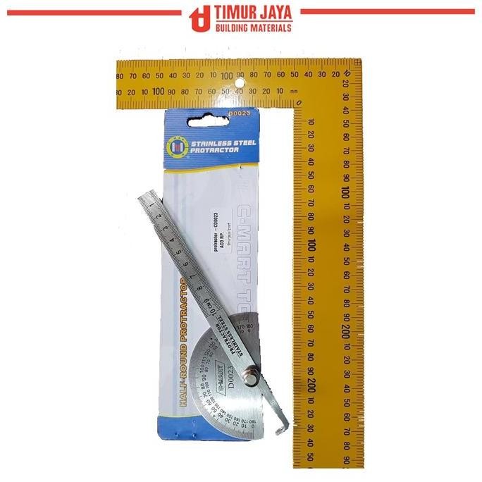

siap kirim penggaris protractor stainless busur derajat 10 cm half round cmart