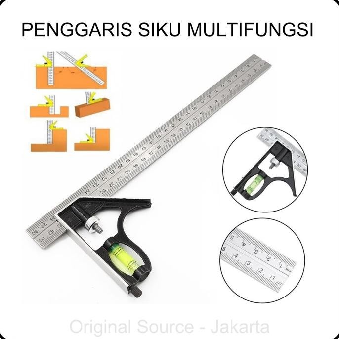 

siap kirim penggaris meteran mistar sudut siku l waterpass | square ruller - e168