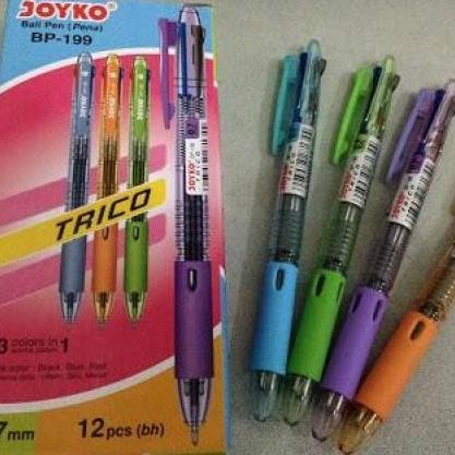 

Tersedia Pulpen Joyko 3 Warna Trico 1 Lsn (12 Pcs)