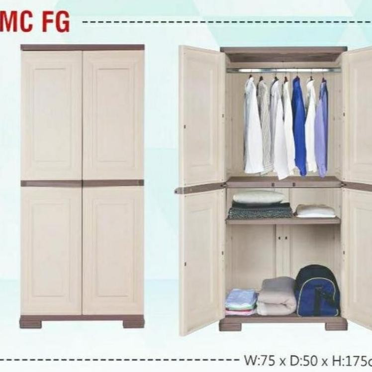 OLYMPLAST - OMC FG - Lemari OMC Olymplast 2p | Lemari GANTUNG Pakaian Plastik Jumbo Minimalis | Rak 