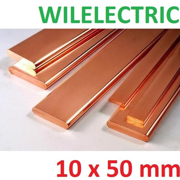 Busbar / plat / rail copper import 10 x 50 10x50 mm asli tembaga 4 m