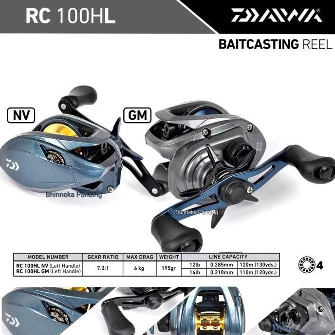 Reel Bc Daiwa Rc 100Hl Ratio 7.3:1 Drag Clicker Co