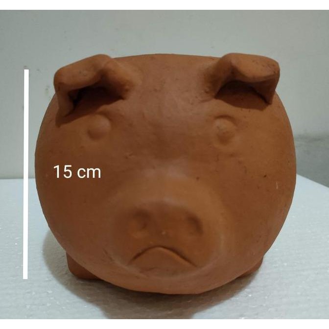 Pot tanaman hias dari Gerabah tanah liat  Bentuk Binatang jerapah babi angrybird warna terakota alam