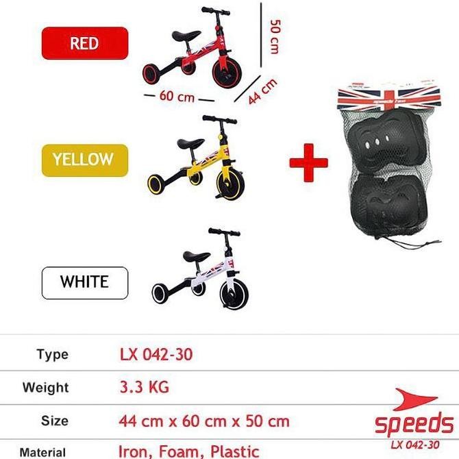 Murah SPEEDS Sepeda Anak Roda 3 Sepeda Mini 2In1 Taxi Balance Bike Push Bike Sepeda Keseimbangan 071