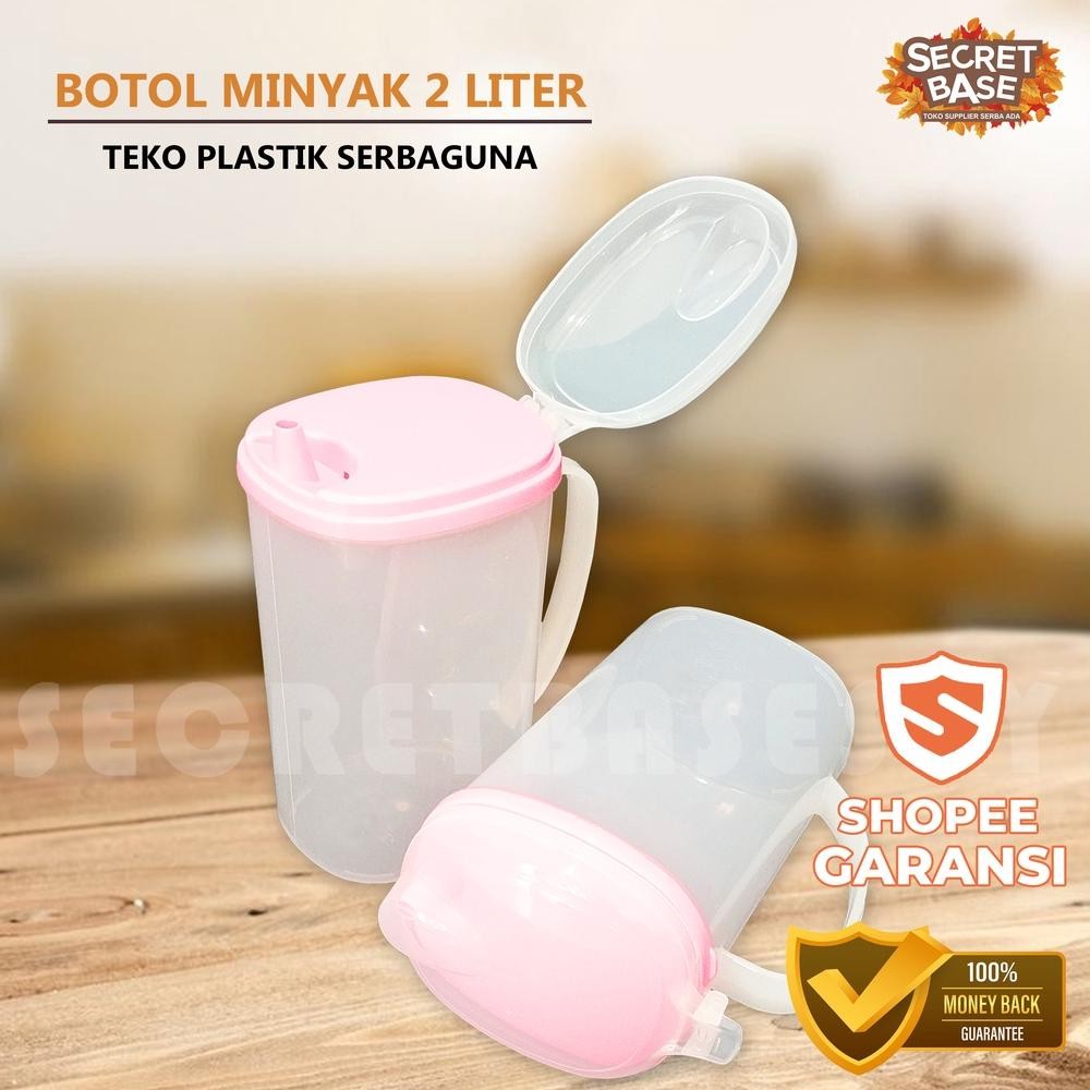 Botol Minyak 2 Liter - Tempat Minyak Goreng / Teko Plastik Serbaguna Promo