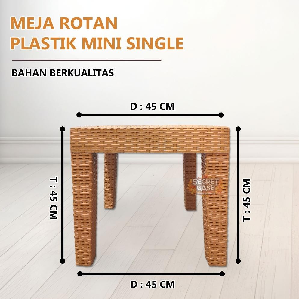 Meja Motif Rotan - Meja Plastik Besar / Meja Tamu / Meja Kafe Teras Taman Same Day