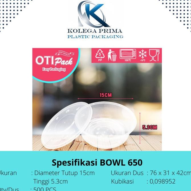 Tys Thinwall Cup 650 ml plus tutup anti tumpah (MANGKOK PLASTIK)