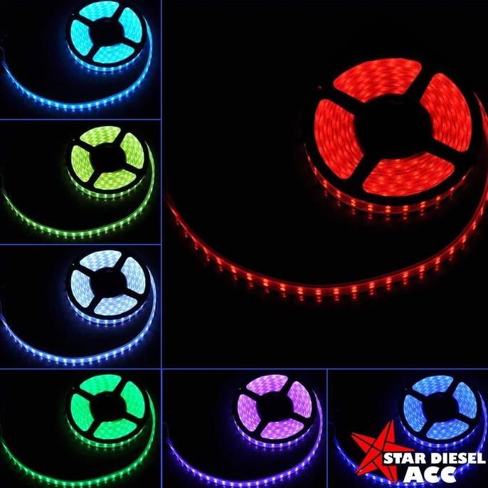 LAMPU LED STRIP 5 METER RGB 24VOLT PLUS REMOTE