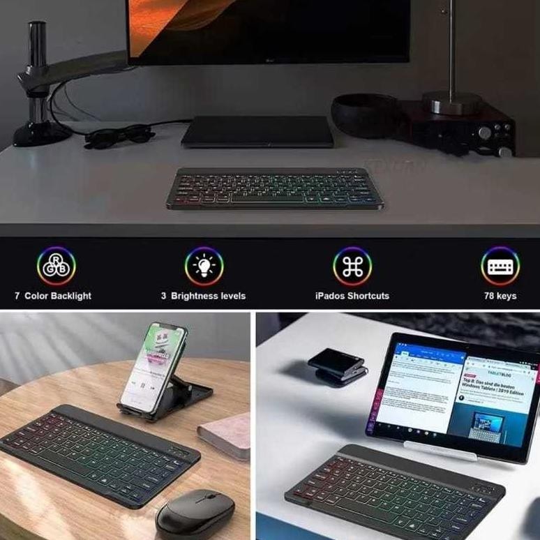 Keyboard Bluetooth Backlight Wireless Universal Keyboard Silent Bluetooth Led Rgb