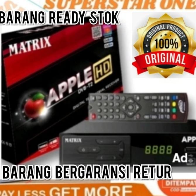 set top box stb tv digital matrik apple merah barang ready