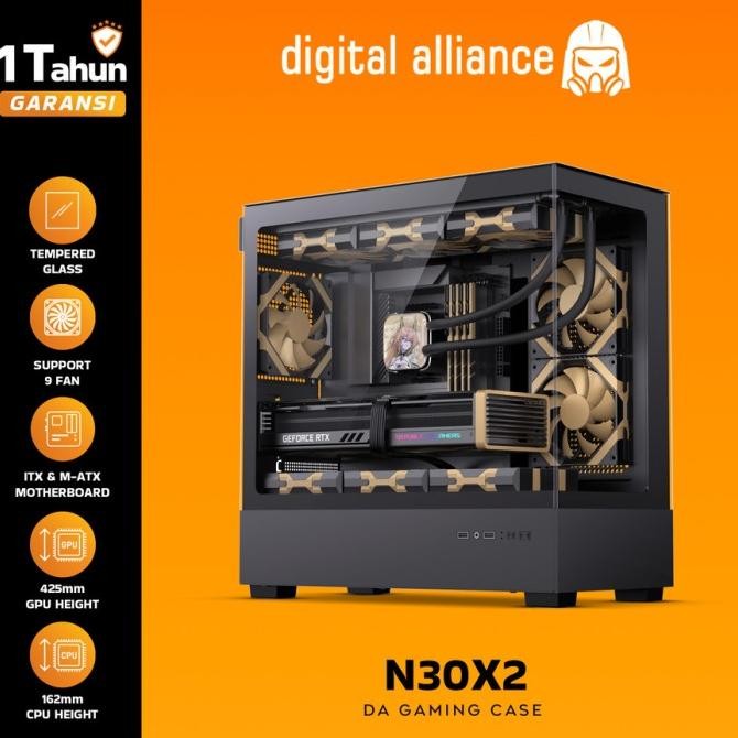 TERLARIS - Casing Digital Alliance N30X - ATX Free 3 Fan - Casing DA N30X ATX Gaming Case