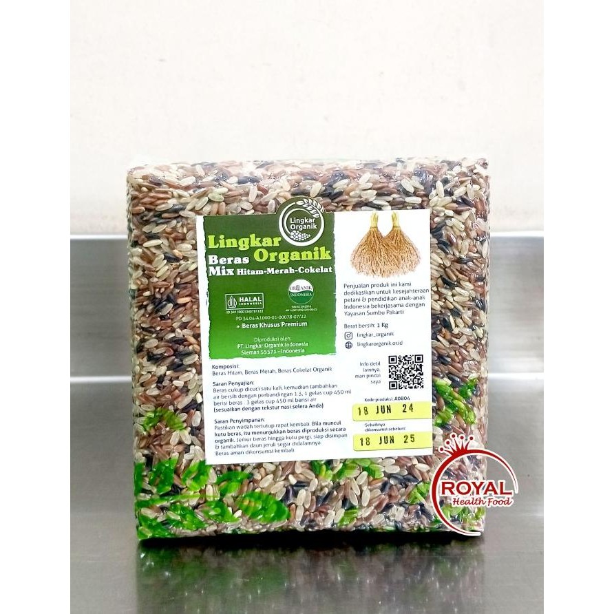 

Baru Lingkar Organik Beras Mix (hitam, coklat dan merah) 1 Kg