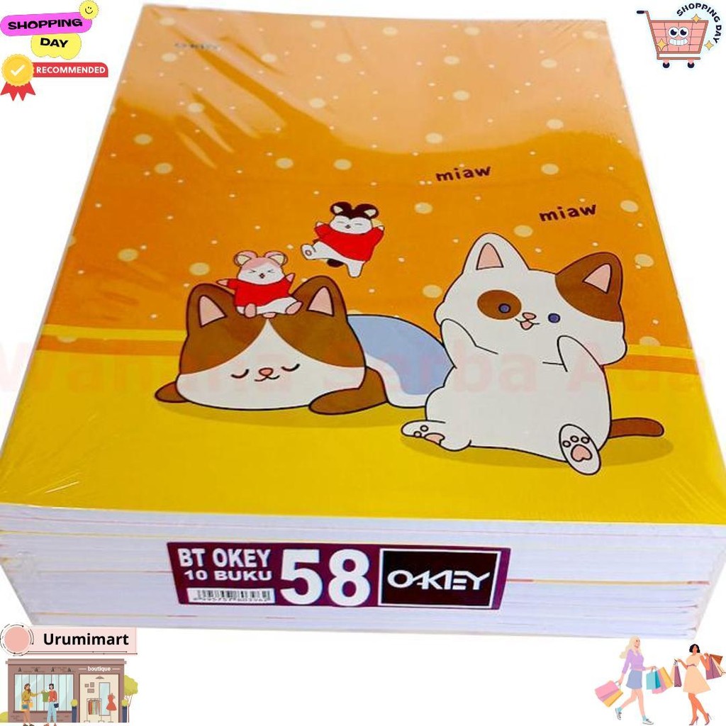 

(10 Buku) Buku Tulis Kiky 58 Lembar / Buku Tulis Sekolah Garis D Cod