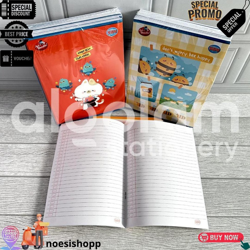 

Satu Pack ( 10 Pcs ) Buku Tulis Sinar Dunia 38 Sidu 38 D Promo Puncak