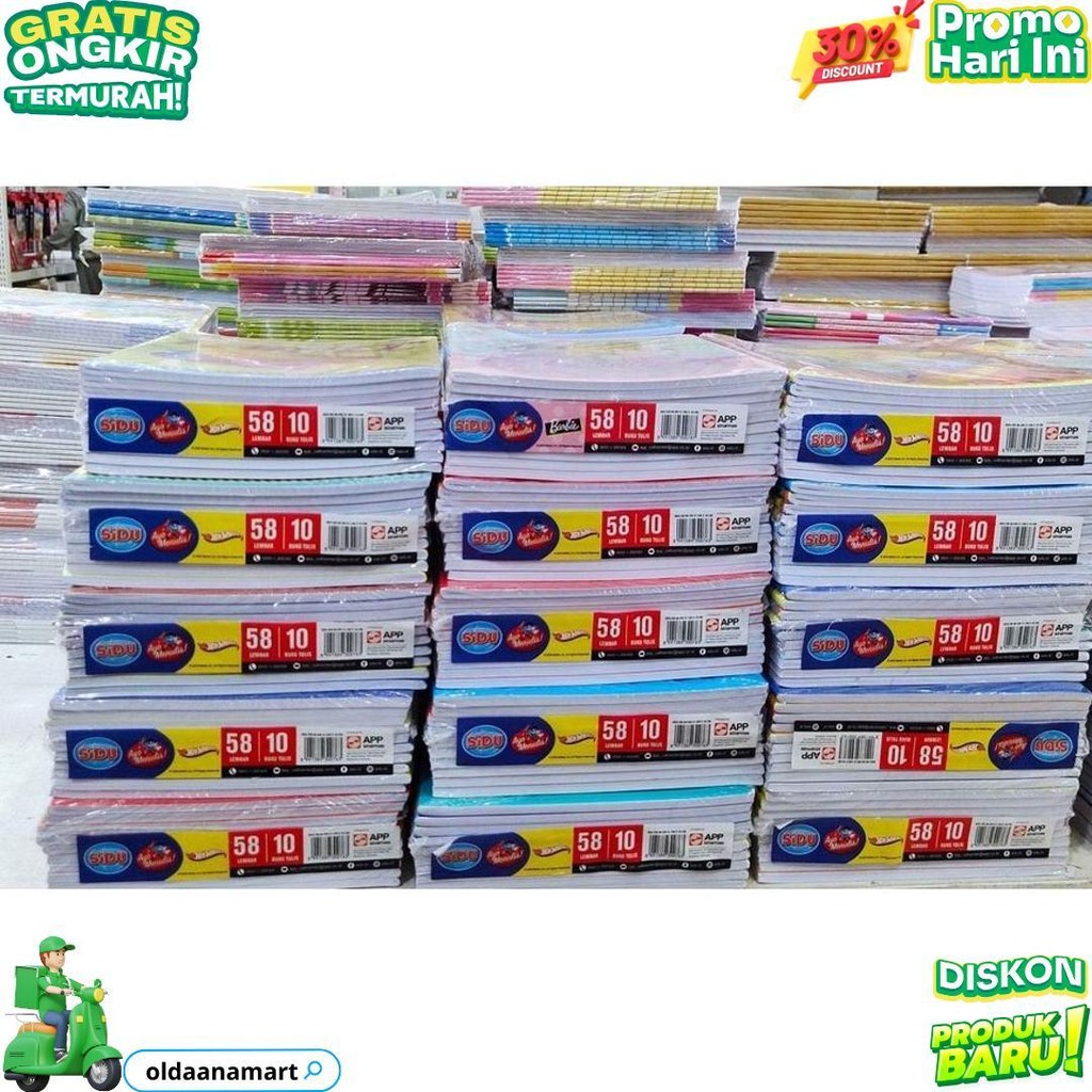 

(Pak) Buku Tulis Sidu 58 / Buku Tulis Sinar Dunia 58 Lembar 10 Pcs/ Buku Tulis Murah D Terlaris