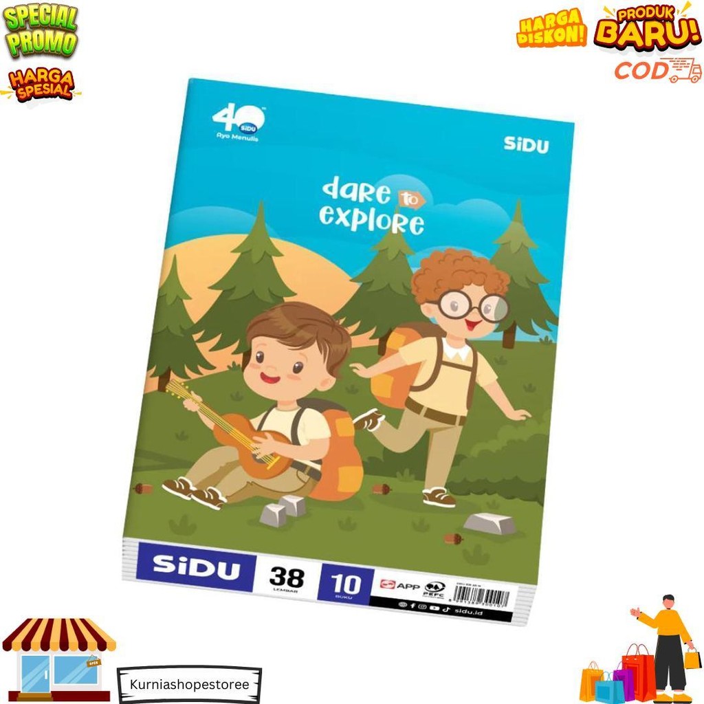 

[ Pak ] Buku Tulis Sidu Sinar Dunia 38 Lembar Grosir (Isi 10 Buku) / Skola 38 D Termurah