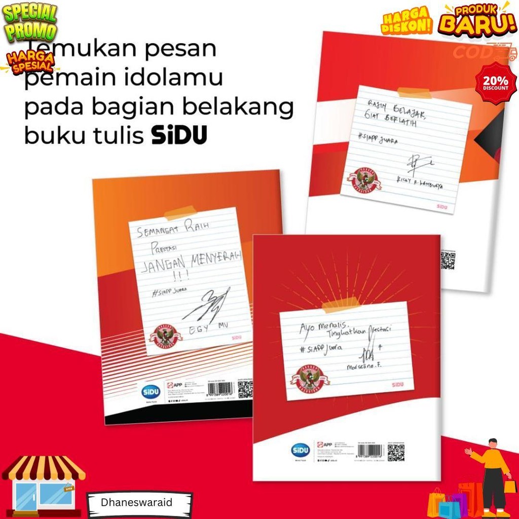 

Sidu Buku Tulis Timnas 38 Lembar - 10 Buku D Cod