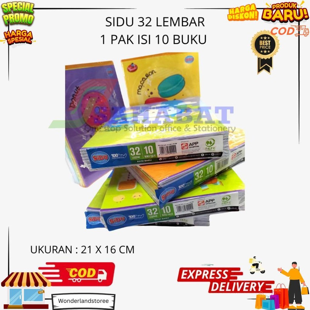 

Sidu Buku Tulis 32 Lembar / Buku Tulis Murah / Buku Anak Sekolah 1 Pak Isi 10 Buku D Gratis Ongkir