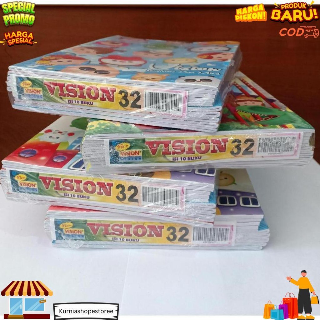 

[ Pak ] Buku Tulis Vision 32 Lembar Grosir (Isi 10 Buku) D Terlaris