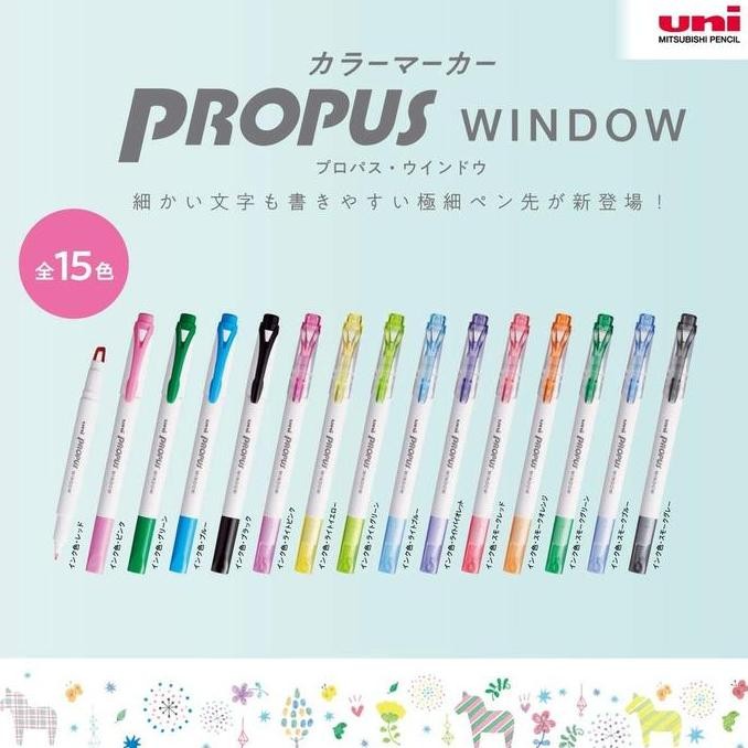 

Baru Uni Propus Window 0.4/4 mm Double Sided Highlighter PUS103T