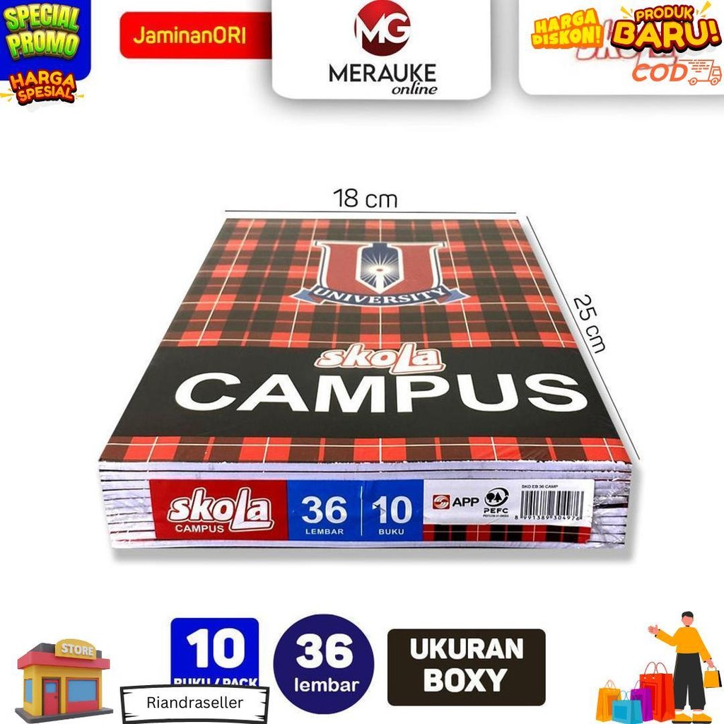 

Buku Tulis Campus Skola 36 Lembar (1 Pack Isi 10 Buku) D Gratis Ongkir