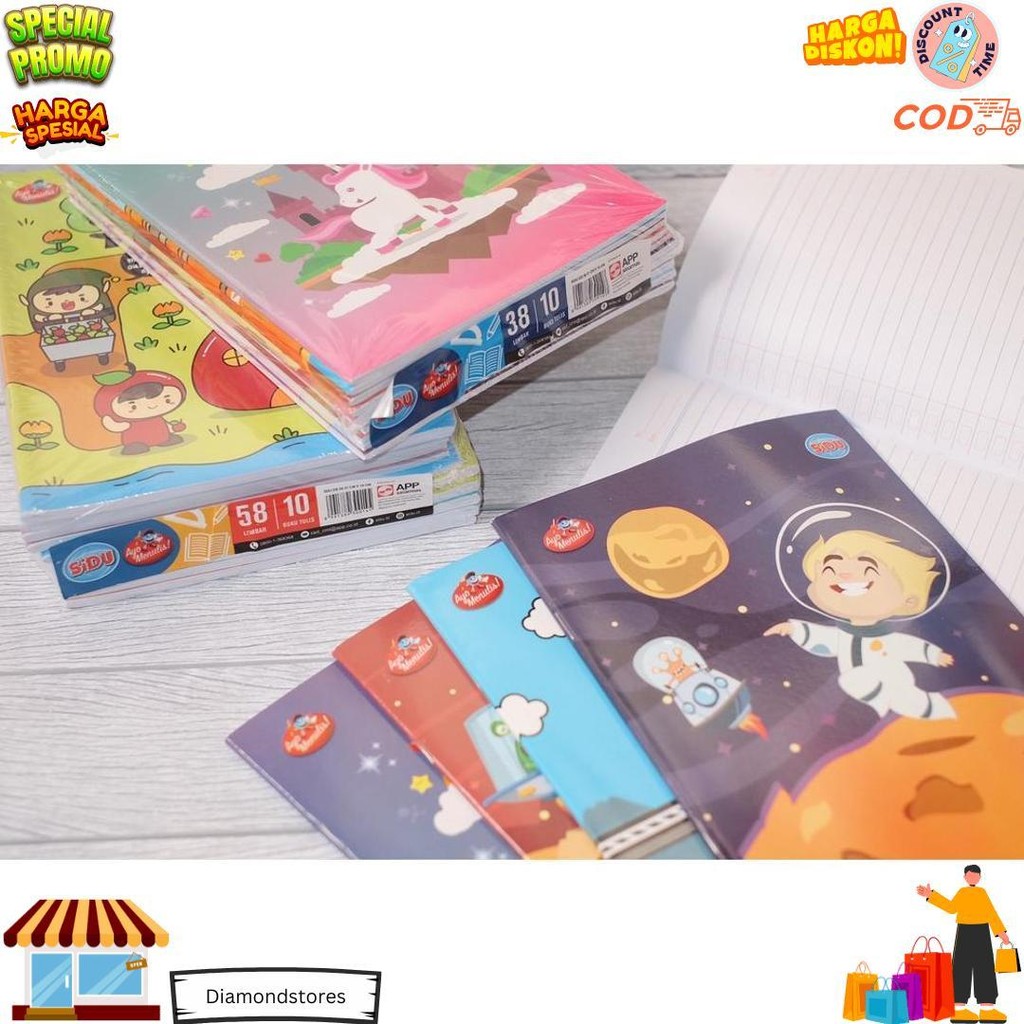 

(5 Piece) Buku Tulis 38 Dan 58 Lembar D Terlaris