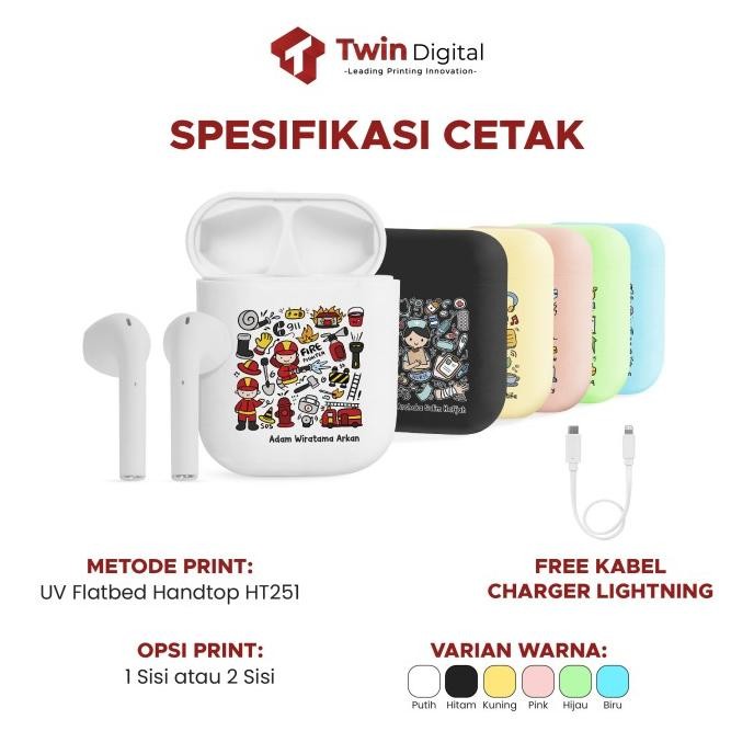 Original TWS i12 Macaron Earphone Wireless Custom Profesi - TWS Custom Profesi