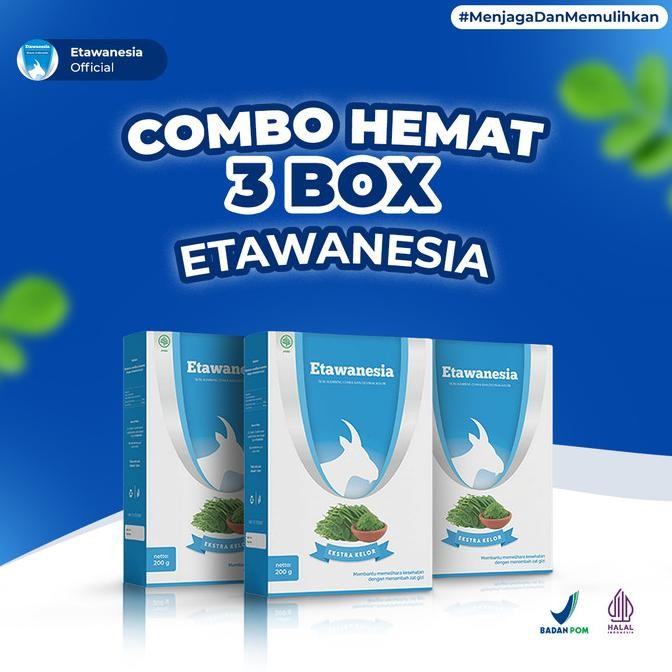 

TERBARU - 3 BOX - Susu ETAWANESIA + EKSTRAK MORINGA FOLIUM Solusi Nafas & Tulang