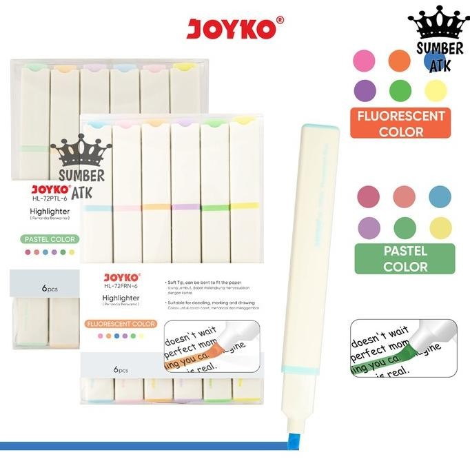 

Baru Penanda Berwarna Highlighter Joyko HL-72FRN ~ 72PTL 6 Warna