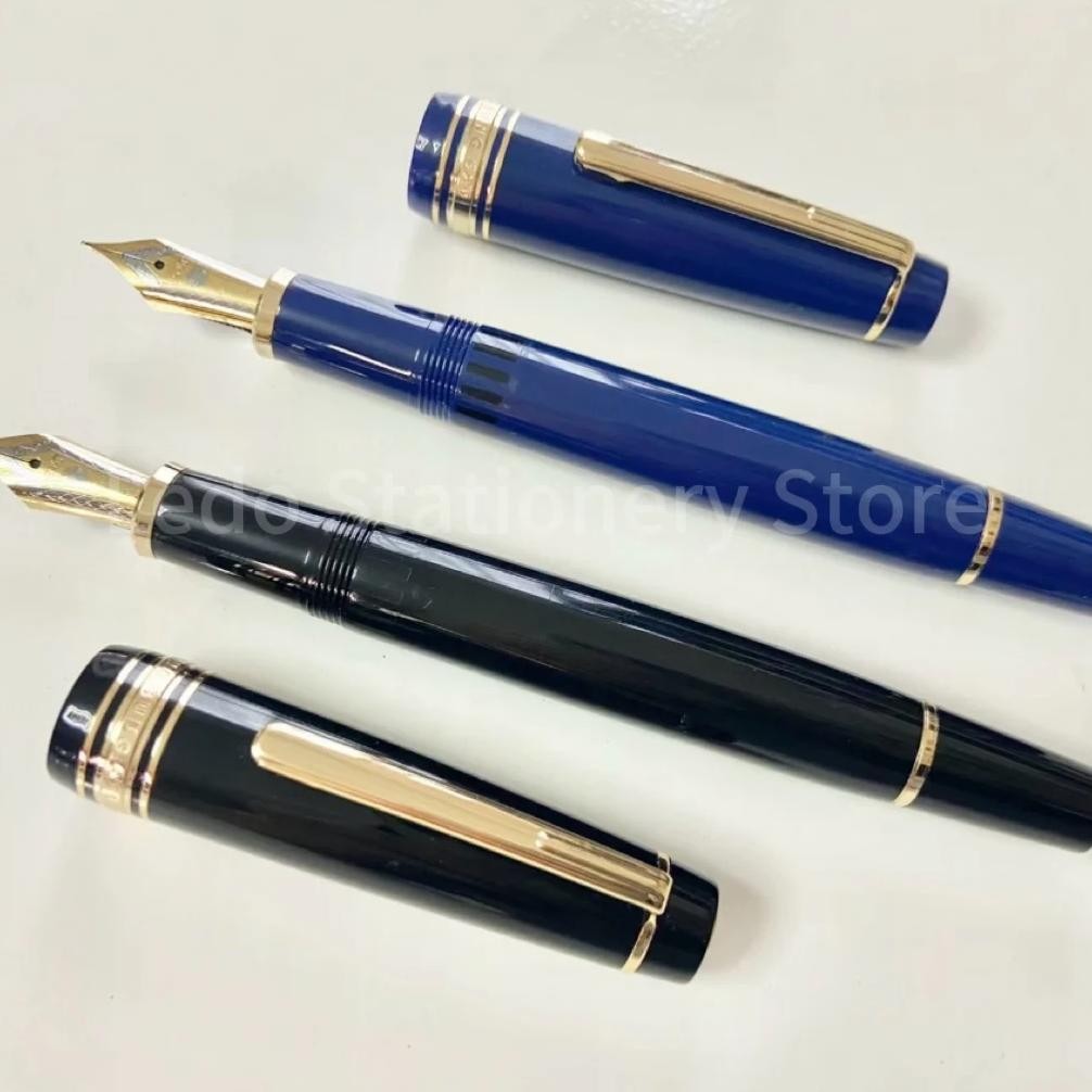 

Wingsung 629 Yongsheng Piston Filling Fountain Pen Blue & Black Resin And Ef-F Crafted Nib Office Writing Ink Pens High Quality