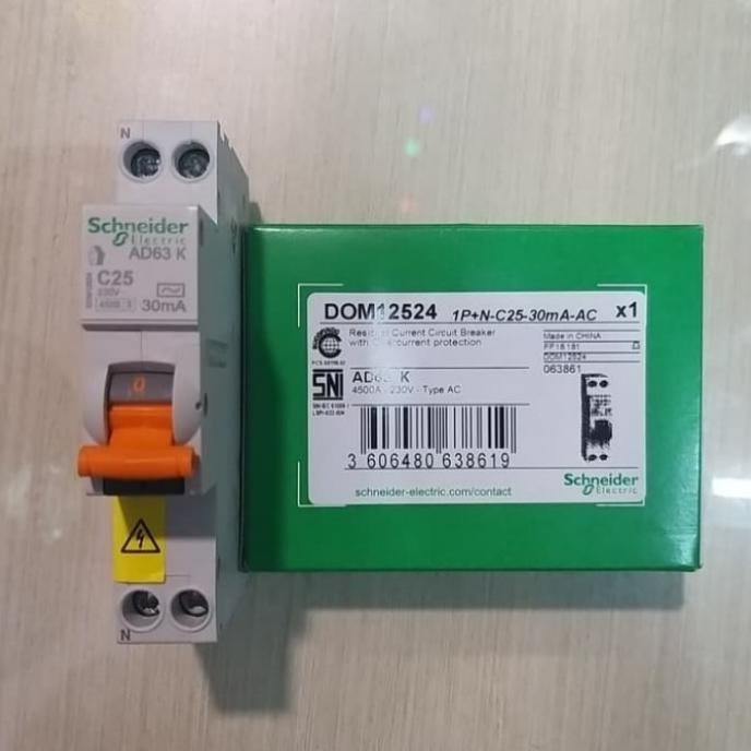 ELCB RCBO SLIM DOMAE SCHNEIDER 1P 25A
