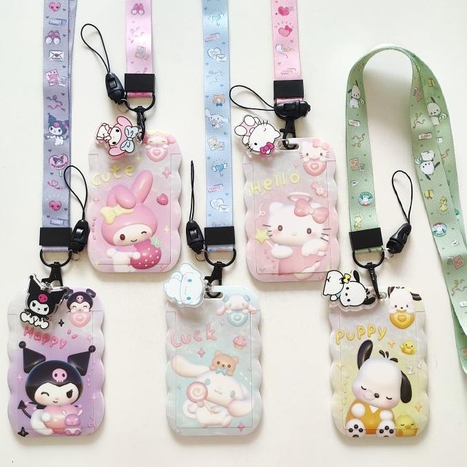 

READY ID Card Holder Name Tag Lanyard / Kalung Kartu Cute Sanrio Mascot 6 NEW