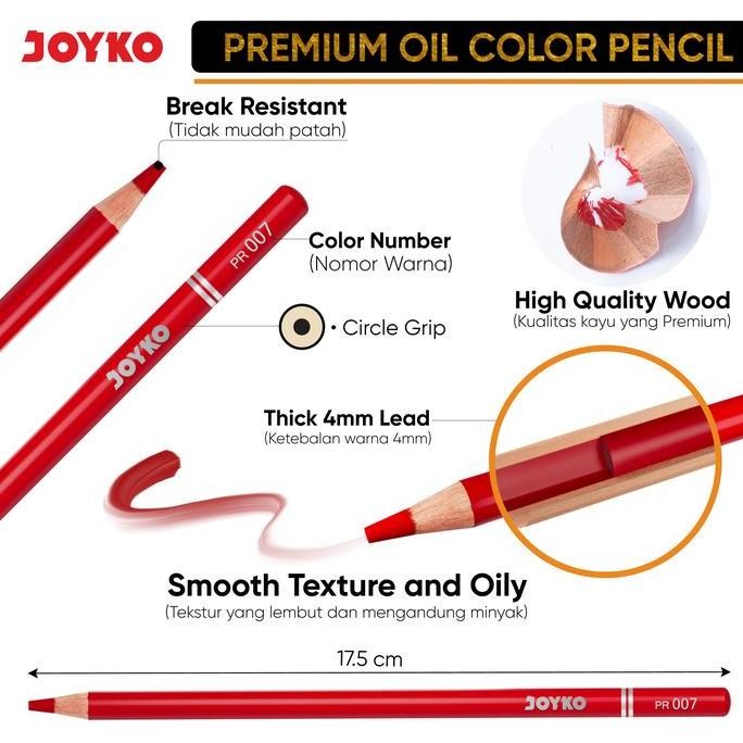 

Premium Oil Color Pencil Pensil Warna Joyko CP-TC126 LA